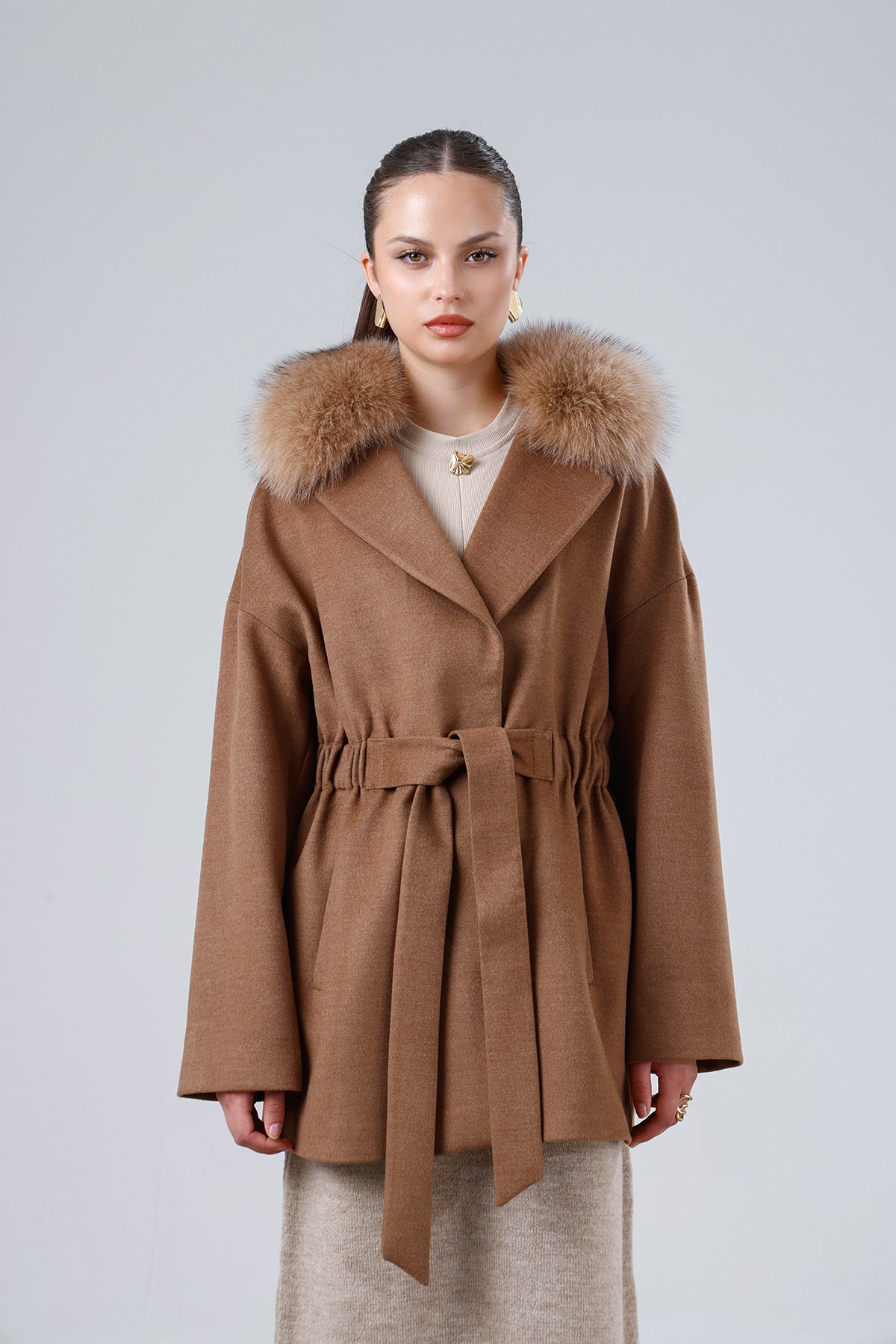 OPERA Camel Bebe Yaka Kürklü #Kürk Tercihi_Bebe Yaka Kürklü