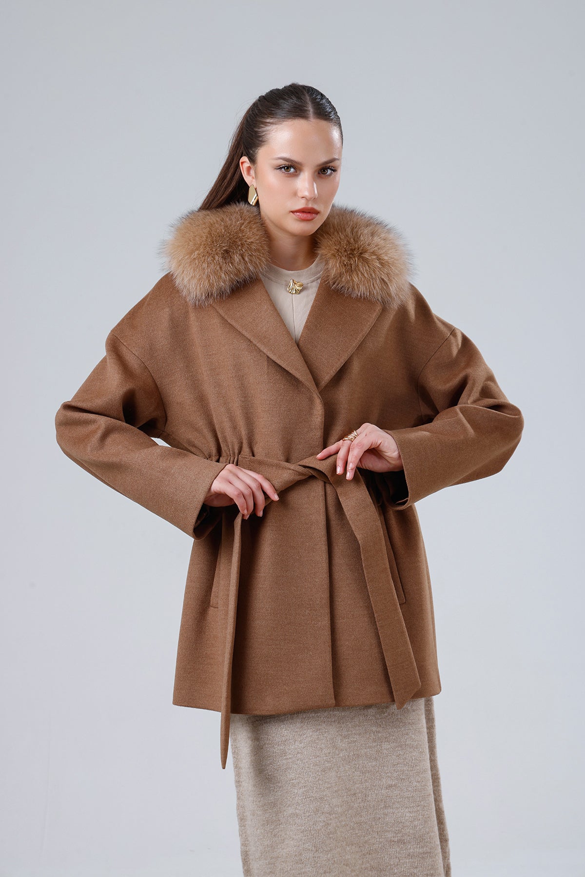 OPERA Camel Bebe Yaka Kürklü #Kürk Tercihi_Bebe Yaka Kürklü
