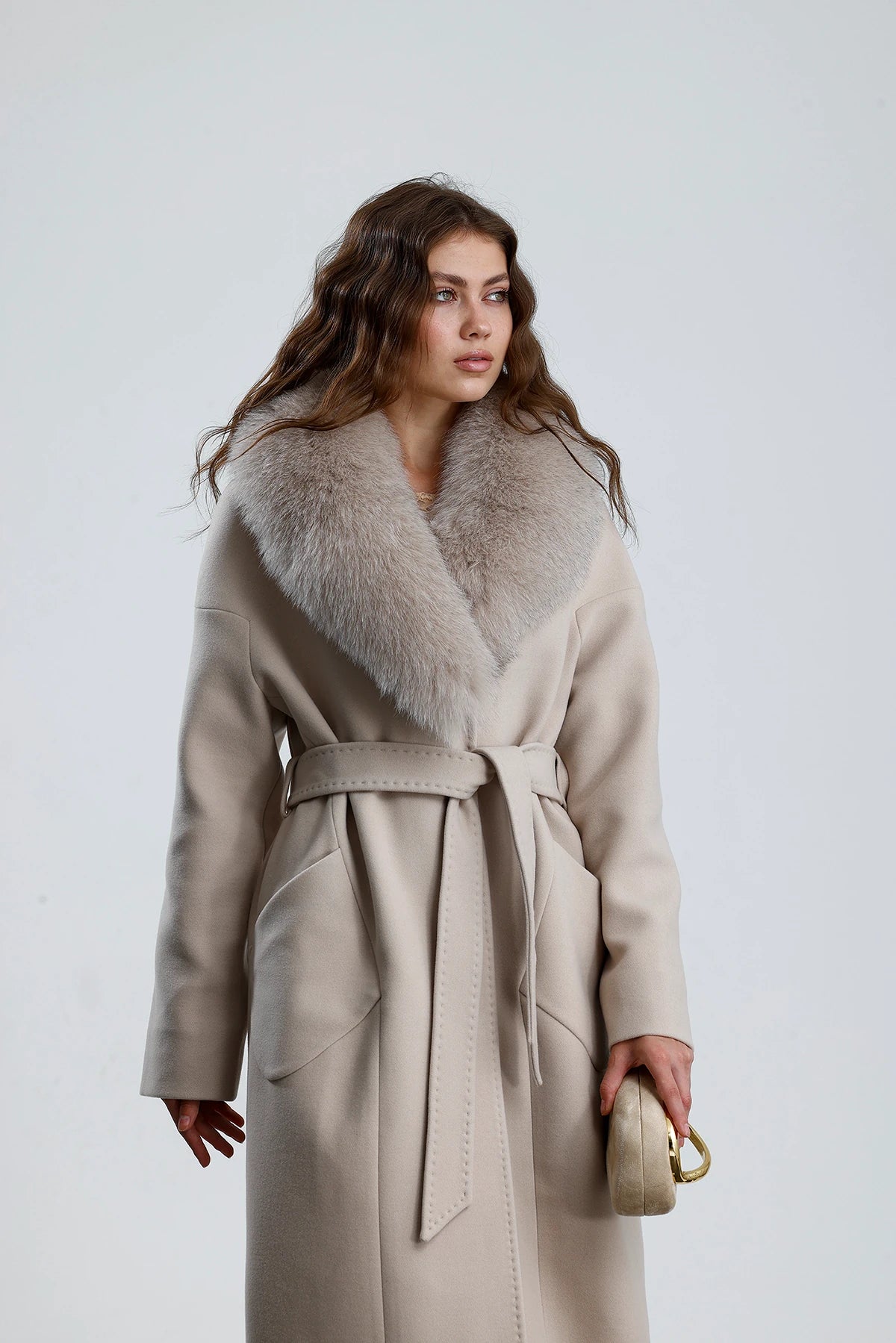 MISTY BLOOM Fur Shawl