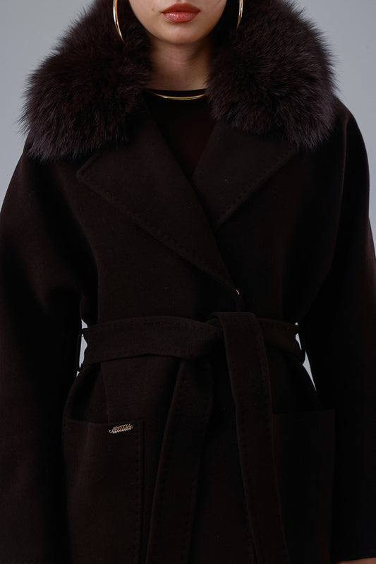 MUSÉ Acı Kahve Bebe Yaka Kürklü